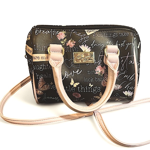 Betsey Johnson Black Floral “the little things” Mini Crossbody Bag - Picture 1 of 9